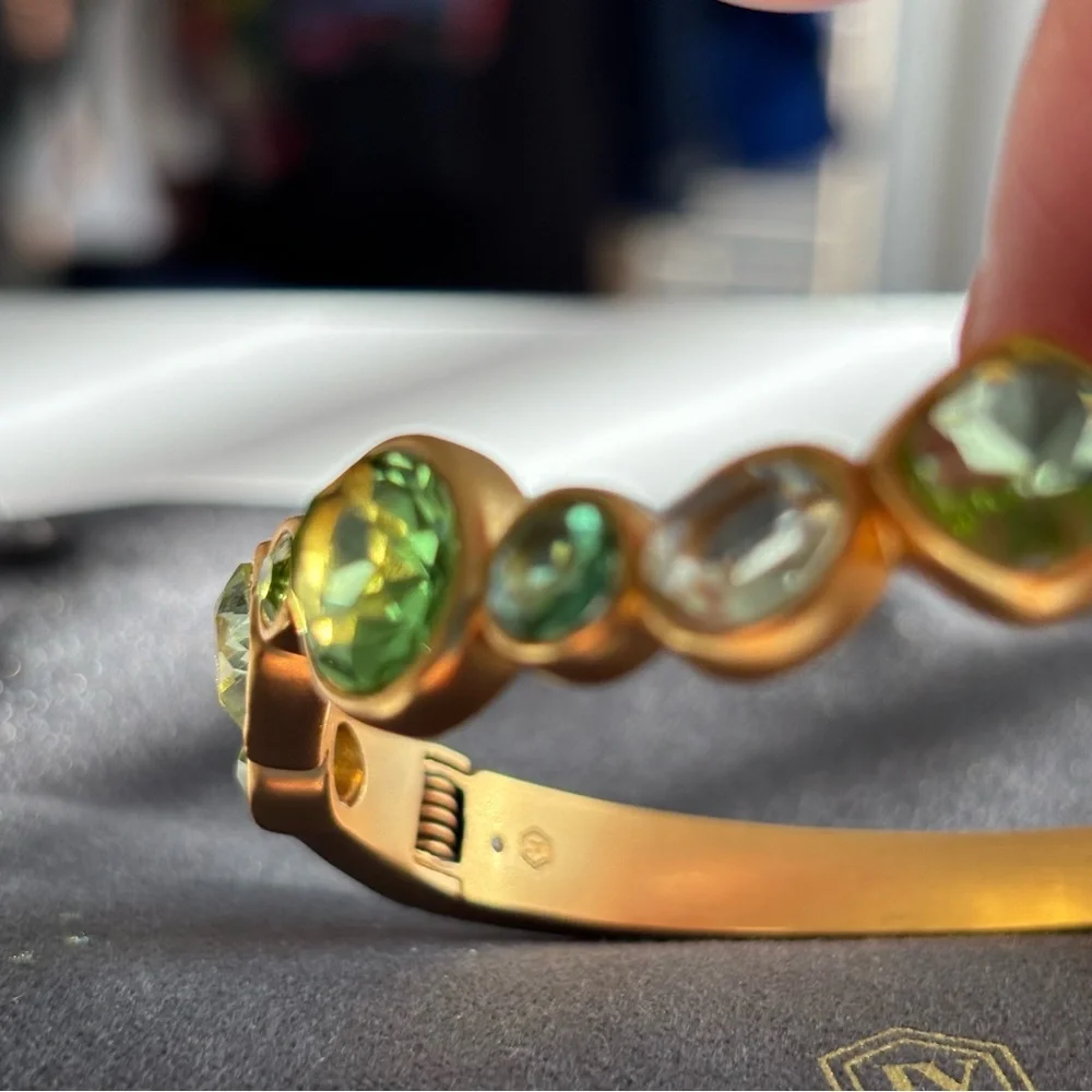 Julie Vos Gold Bracelet with Green Gemstones